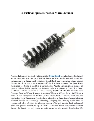 Industrial Spiral Brushes Manufacturer