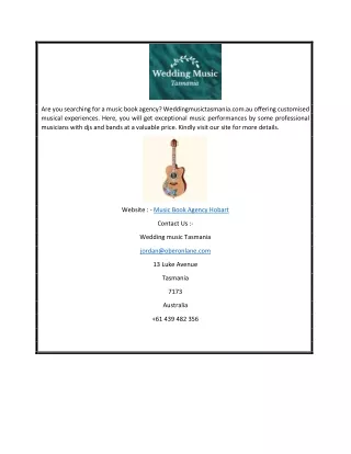 Music Book Agency Hobart | Weddingmusictasmania.com.au