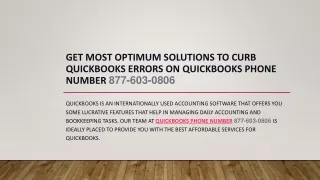 Get most optimum solutions to curb QuickBooks errors on QuickBooks Phone Number