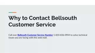 Bellsouth Customer Service 1-833-836-0944 Bellsouth Support Number
