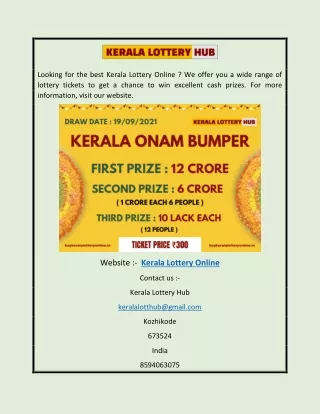 Kerala Lottery Online | buykeralalotteryonline.in
