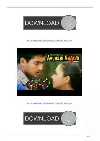 Alice In Wonderland 2010 Hindi Repack Pre DVDRip X264 E SuB