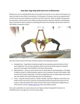 How does Yoga Help with Each Form of Movement