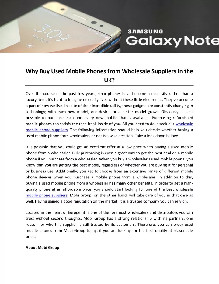 why buy used mobile phones from wholesale