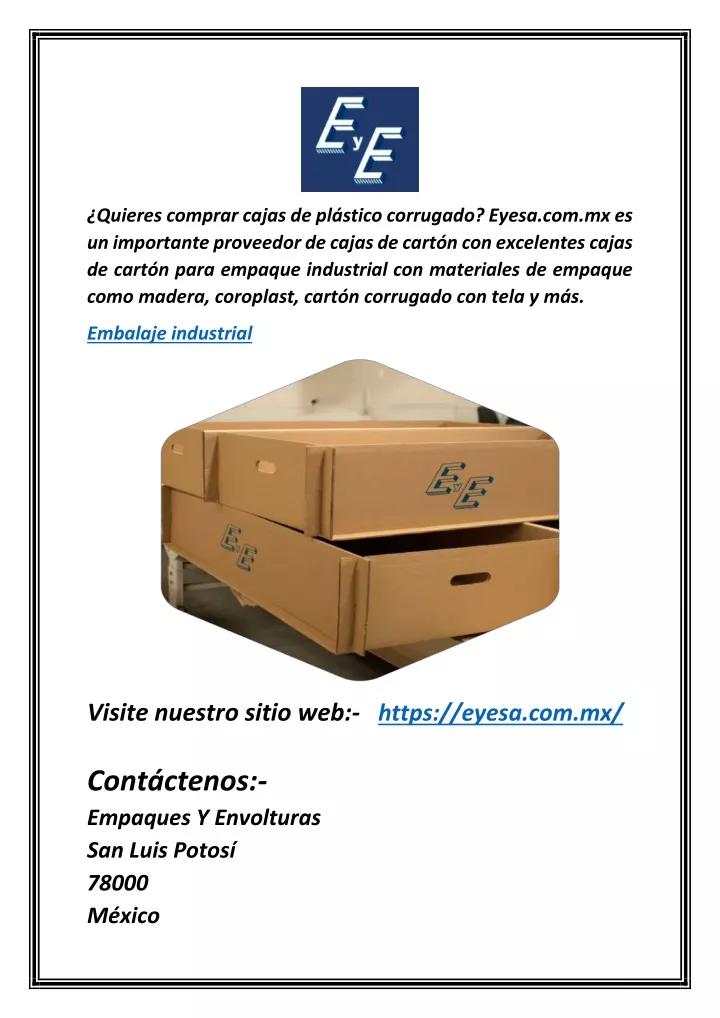 quieres comprar cajas de pl stico corrugado eyesa