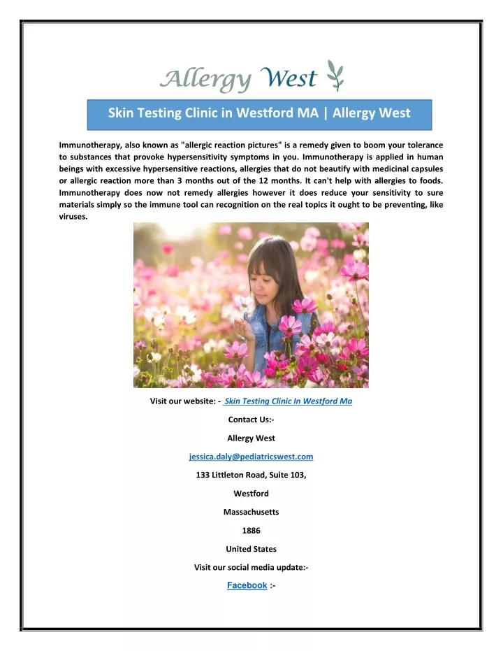 skin testing clinic in westford ma allergy west