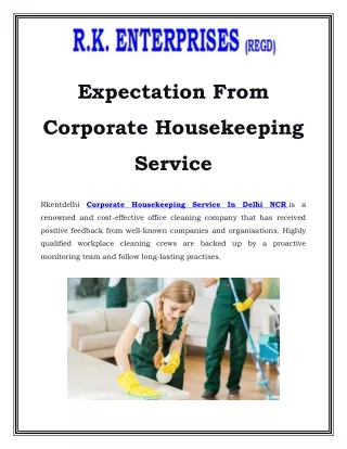 Corporate Housekeeping Service In Delhi NCR Call-9870276048