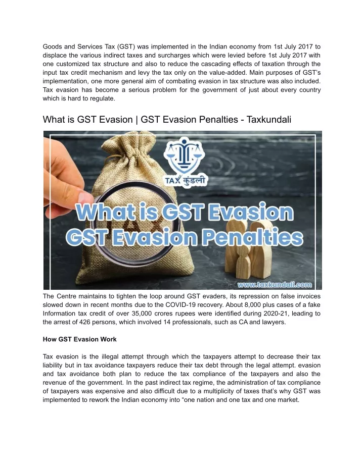 goods and services tax gst was implemented