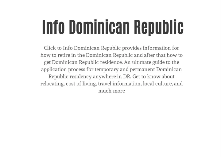 info dominican republic