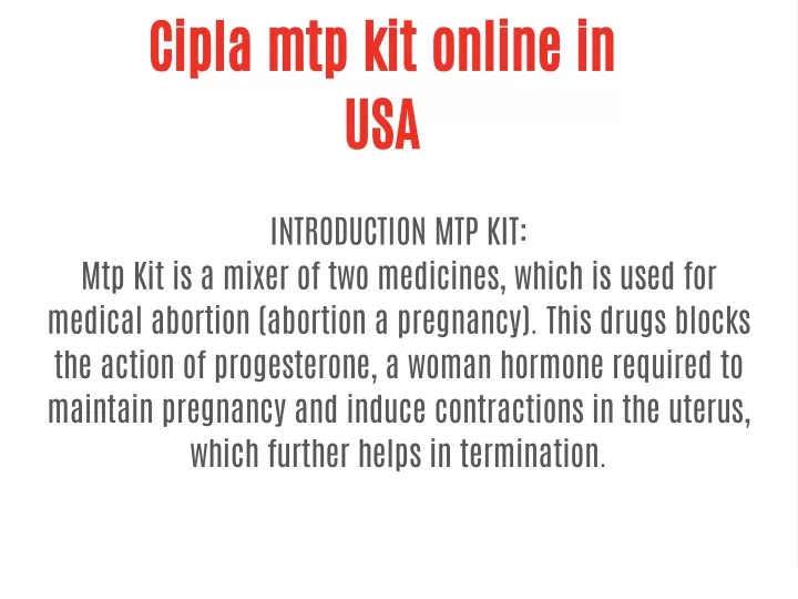 PPT - Cipla mtp kit online in USA PowerPoint Presentation, free ...