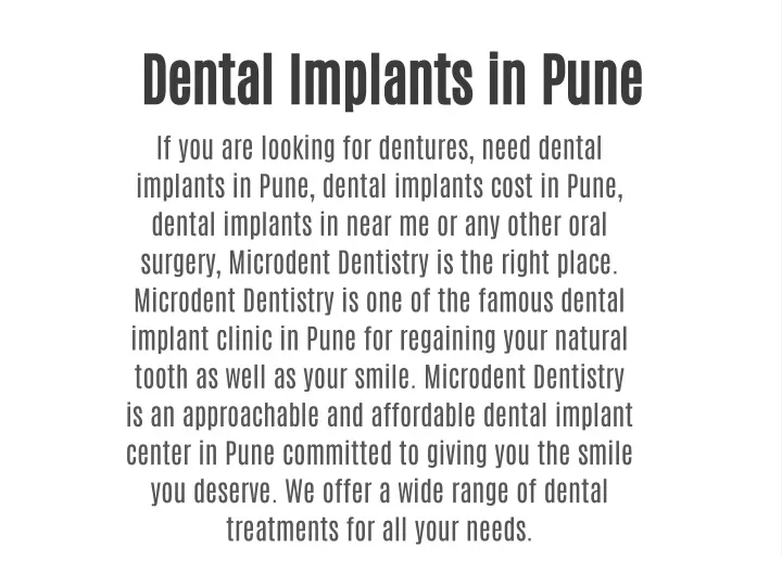 dental implants in pune if you are looking