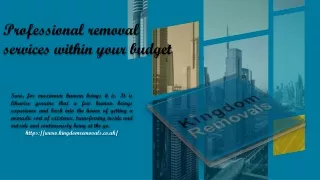 Professional removal services within your budget