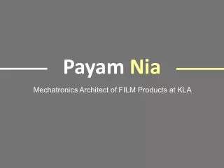 Payam Nia - Highly Organized Professional From Pleasanton, CA