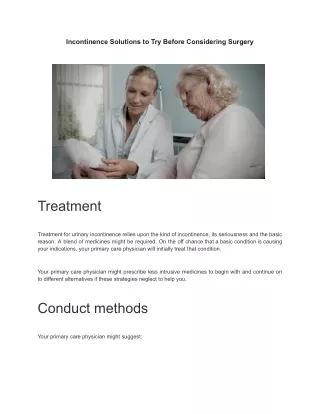 incontinence solutions to try before considering