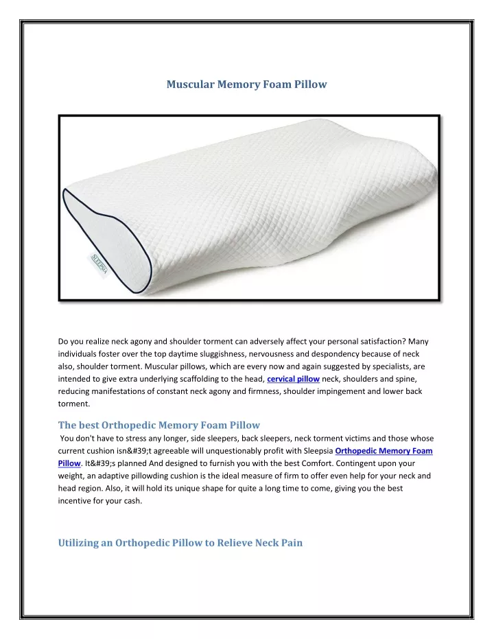 muscular memory foam pillow