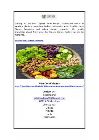 Food for Heart Disease Prevention | Foodsisland.com