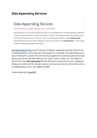 Data Appending