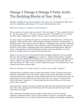 omega 3 omega 6 omega 9 fatty acids the building