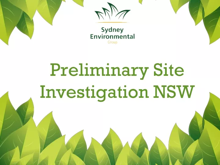 preliminary site investigation nsw