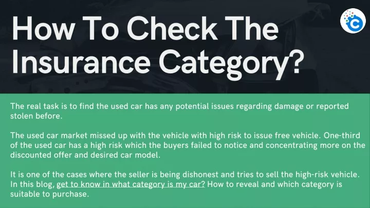 how to check the insurance category