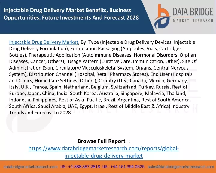 injectable drug delivery market benefits business