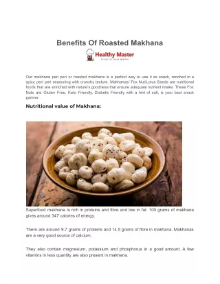 benefits of roasted makhana