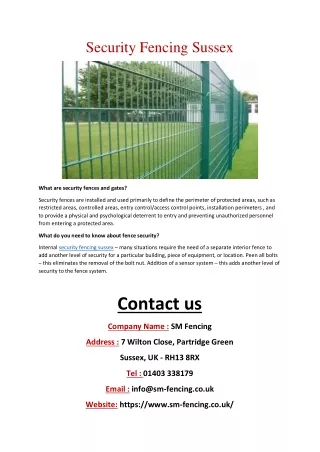 security fencing sussex