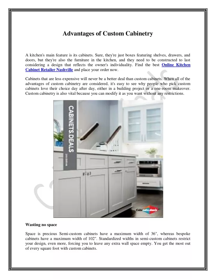 advantages of custom cabinetry