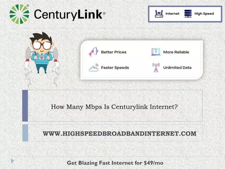 how many mbps is centurylink internet