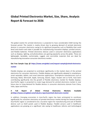 global printed electronics market size share