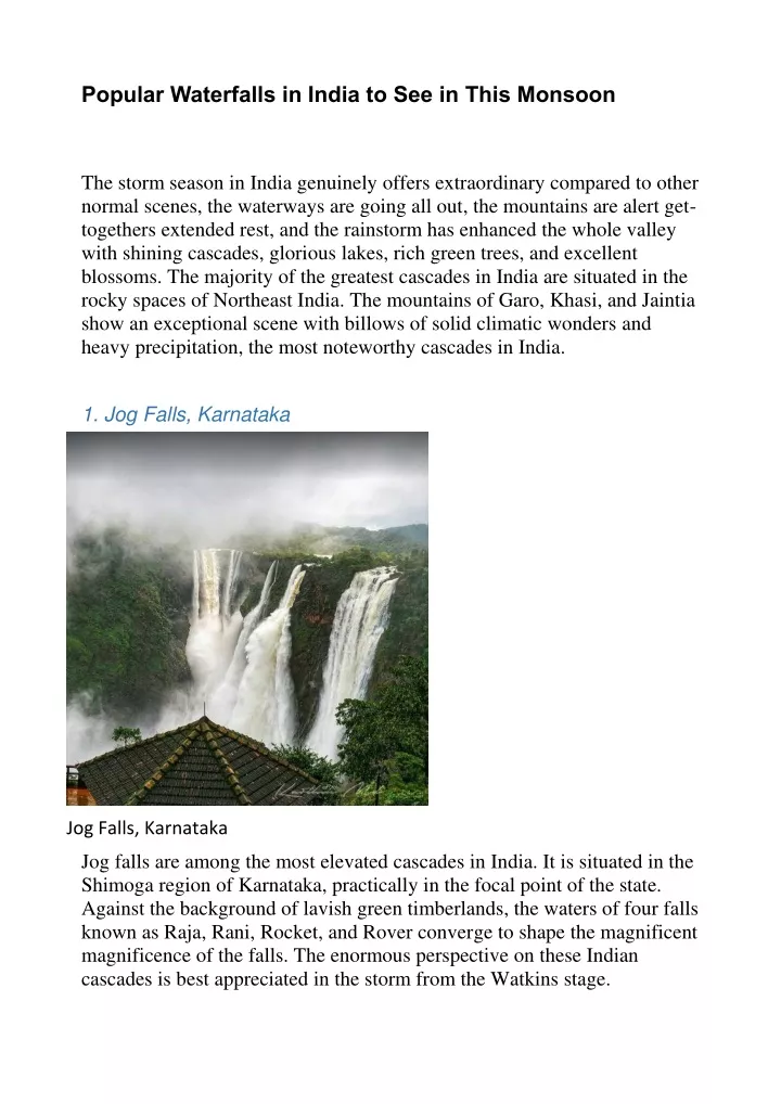 popular waterfalls in india to see in this monsoon