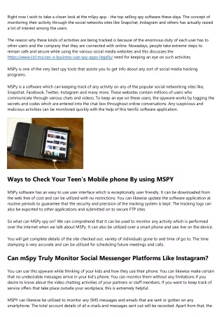 Can mSpy Really Track Social  Programs Including Facebook?