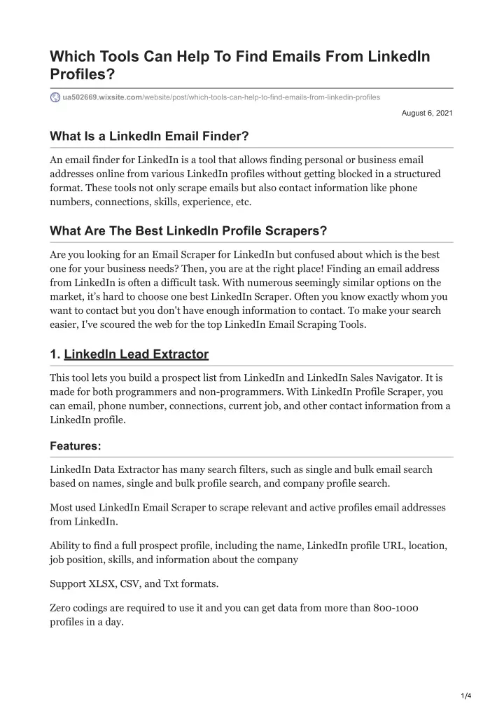 which tools can help to find emails from linkedin