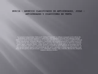Murcia - anuncios clasificados de antigüedades, joyas - antigüedades y coleccio