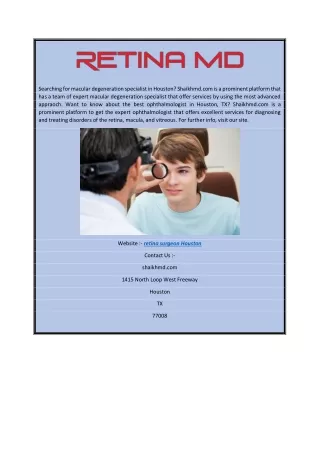 searching for macular degeneration specialist