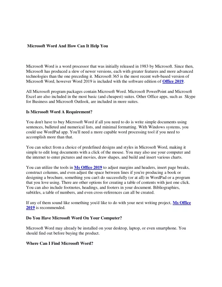 microsoft word and how can it help you
