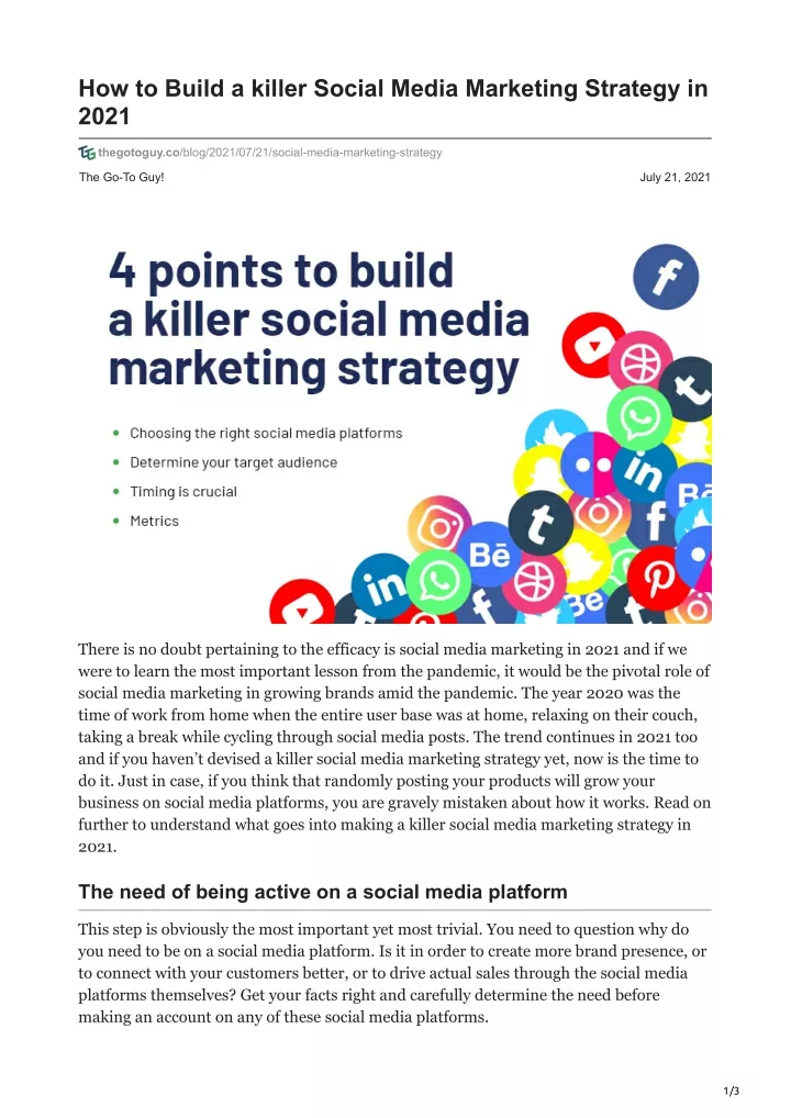 how to build a killer social media marketing