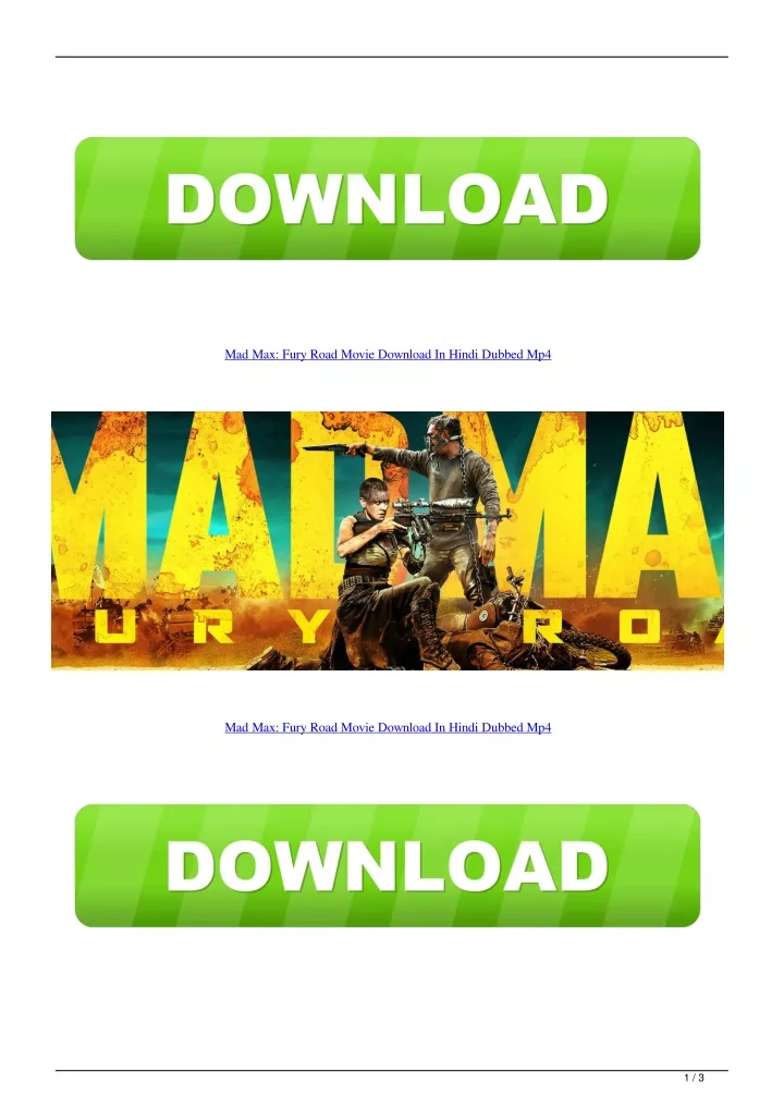 Mad Max Fury Road Movie Hindi Dubbed PPT - Mad Max: Fury Road Movie Download In Hindi Dubbed Mp4 PowerPoint