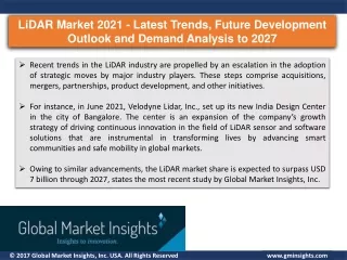 LiDAR Market to 2027 - Latest Trends, Development Outlook and Demand Analysis