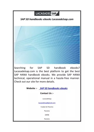 SAP SD handbooks ebooks  Lacasadelsap.com