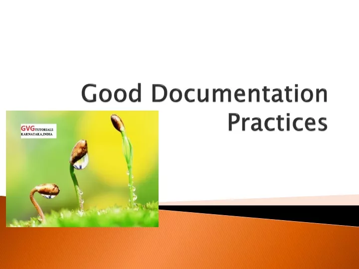 good documentation practices