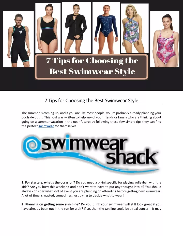 7 tips for choosing the best swimwear style