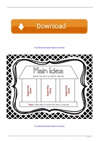Free Main Idea Graphic Organizer 4th Grade