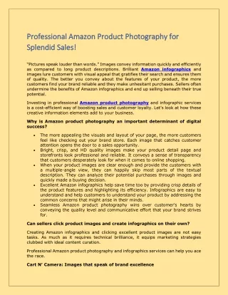 Professional Amazon Product Photography for Splendid Sales