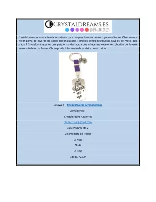 Tienda de llaveros personalizados | Crystaldreams.es