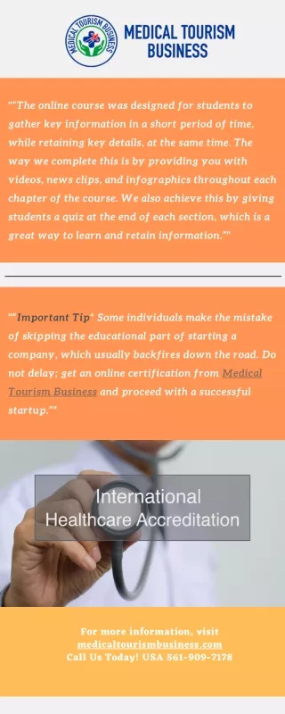 What is an online medical tourism certification course?