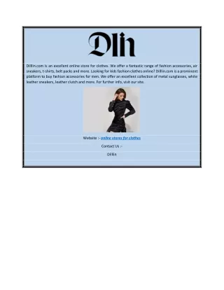 Online Stores for Clothes | Dilllin.com