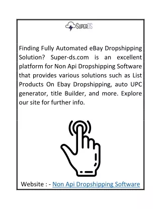 Non Api Dropshipping Software | Super-ds.com