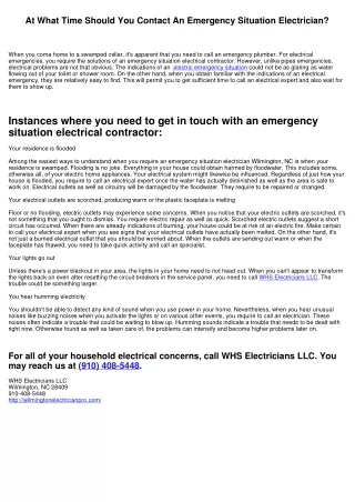 At What Time Should You Contact An Emergency Situation Electrical contractor?