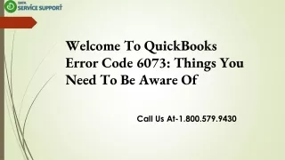 what is QuickBooks Error 6073?How to Resolve it?